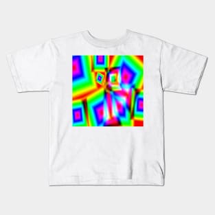 red blue green abstract texture background pattern Kids T-Shirt